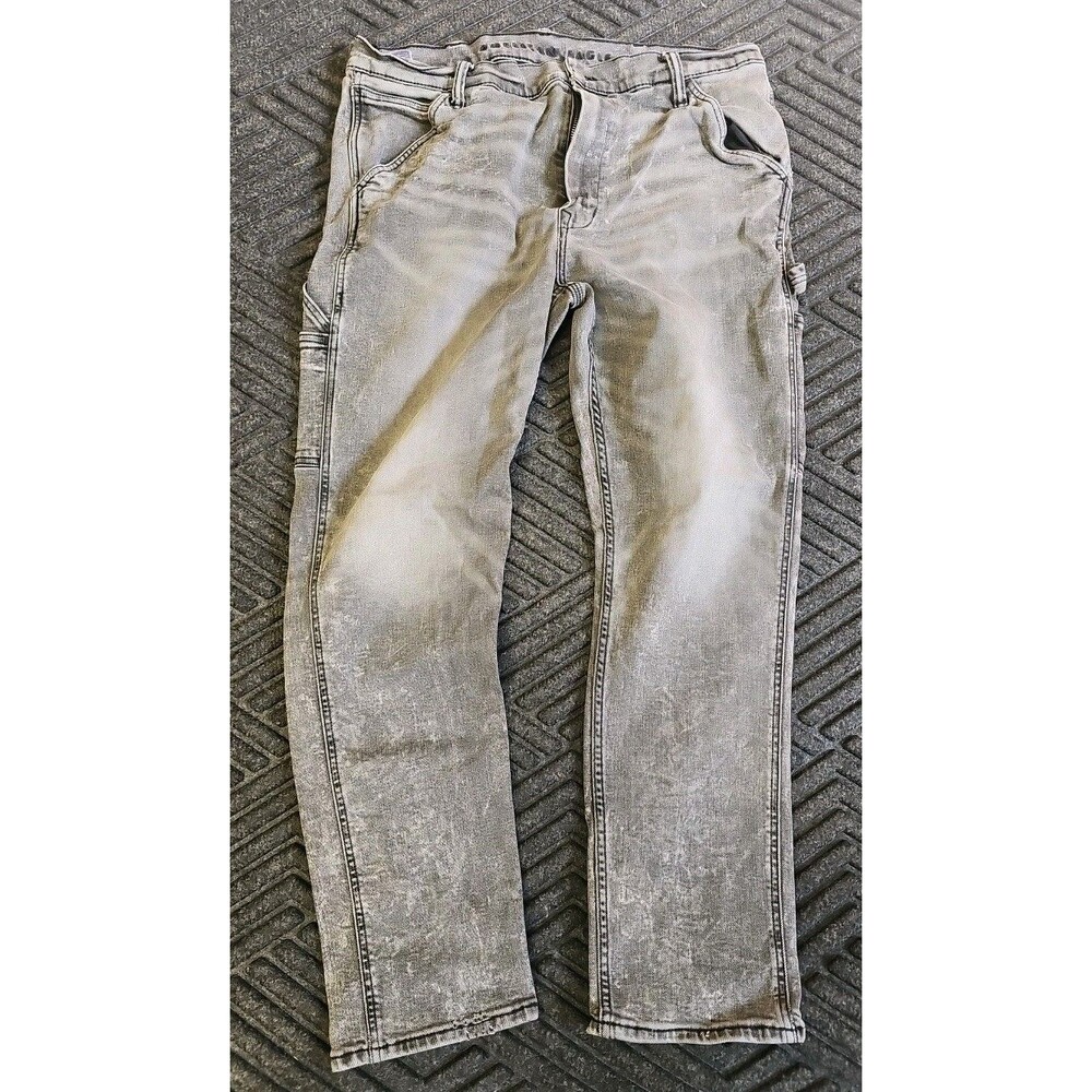 Vintage American Eagle Jeans Men 38x28 Loose Fit Light Wash Baggy Denim Y2K